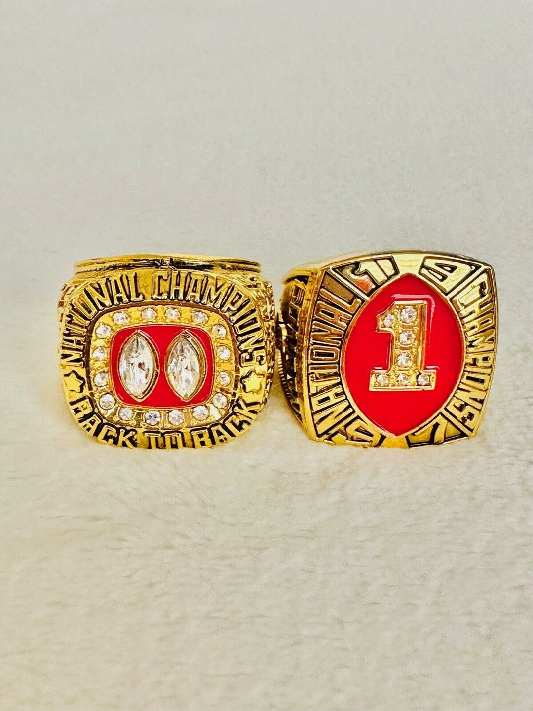 2 PCS Nebraska Cornhuskers 18k GP Championship Ring, US SHIP 1995/97 - EB Sports Champion's Cache