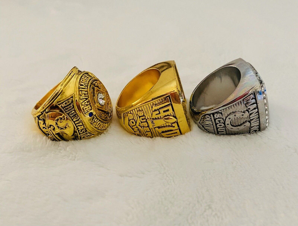 3 PCS Baltimore/Indianapolis Colts Championship Ring SET, US SHIP - EB Sports Champion's Cache