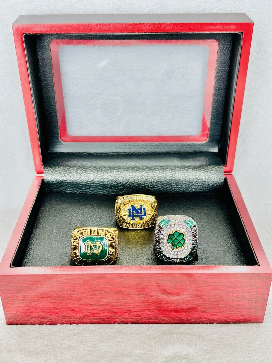 3 PCS Notre Dame Championship Display fan Ring Set W Box, US SHIP - EB Sports Champion's Cache