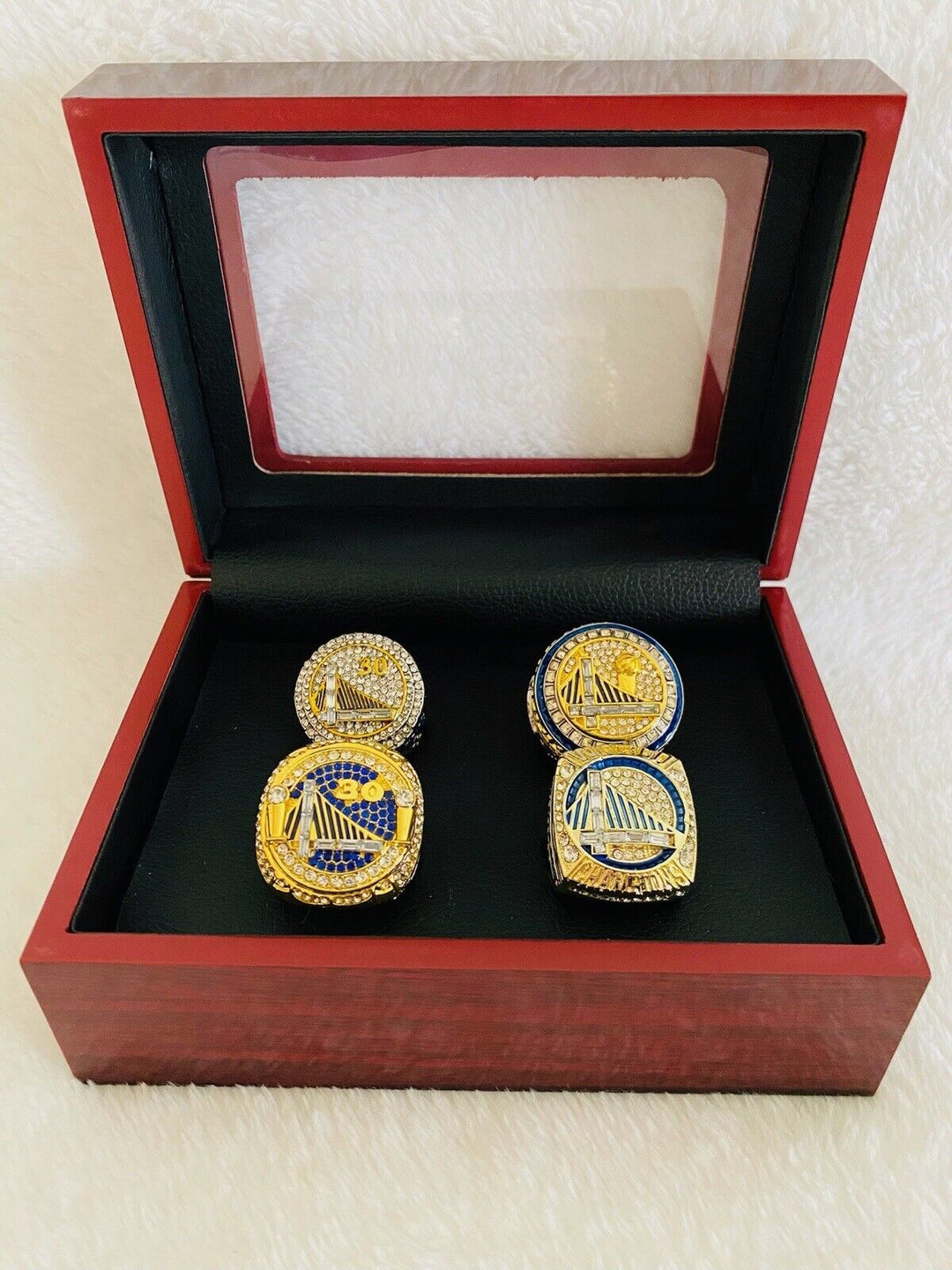 4 PCS Golden State Warriors Championship Ring Complete Set W Box,  SHIP - EB Sports Champion's Cache