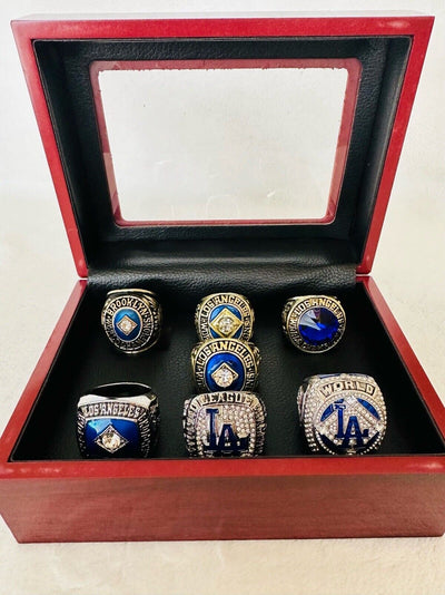 7 LA Dodgers World Series Championship Ring Set W Box,  SHIP 1955-2020 - EB Sports Champion's Cache