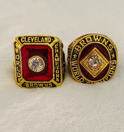 2PCS Cleveland Browns Championship Ring SET- NFL Championship, US SHIP - EB Sports Champion's Cache