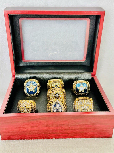 7 PCS Dallas Cowboys Championship Complete Ring SET W Case, US SHIP - EB Sports Champion's Cache