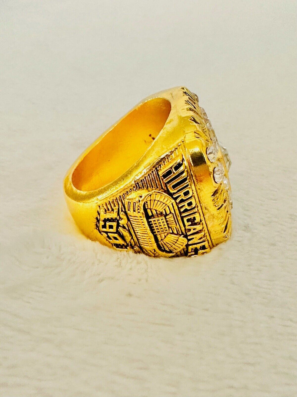 1991 Miami Hurricanes NCAA 18k GP Brass Championship Ring, US SHIP - EB Sports Champion's Cache