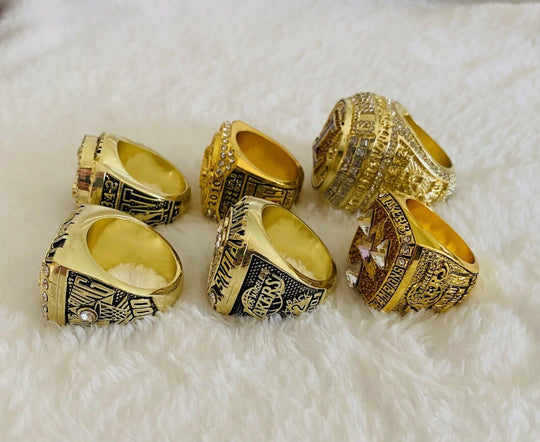 6 PCS Los Angeles Lakers 2000’s NBA Championship Replica Ring W Box,  SHIP - EB Sports Champion's Cache