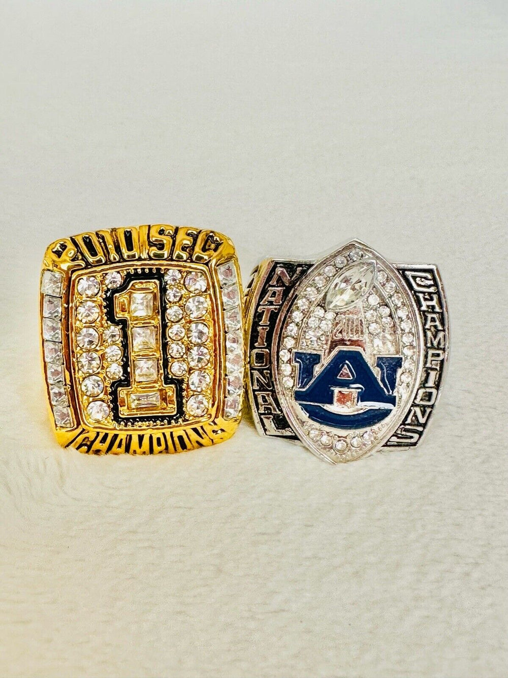 2 PCS Auburn Tigers 2010 SEC/NCAA Championship Rings W Box, Newton, US SHIP - EB Sports Champion's Cache