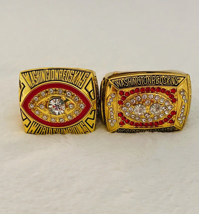 2 PCS Washington Redskins Super Bowl Champs Ring SET,  SHIP 1982/87 - EB Sports Champion's Cache