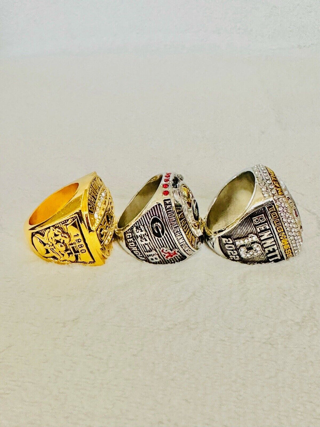 3 PCS Georgia Bulldogs National Championship Ring W Box, US SHIP 1980/2022/23 - EB Sports Champion's Cache