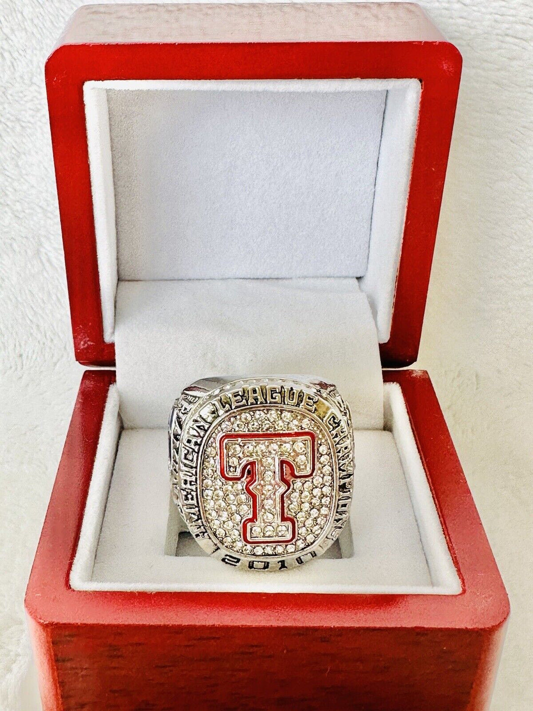 2010 TEXAS RANGERS American League Championship RING W Box,  SHIP - EB Sports Champion's Cache