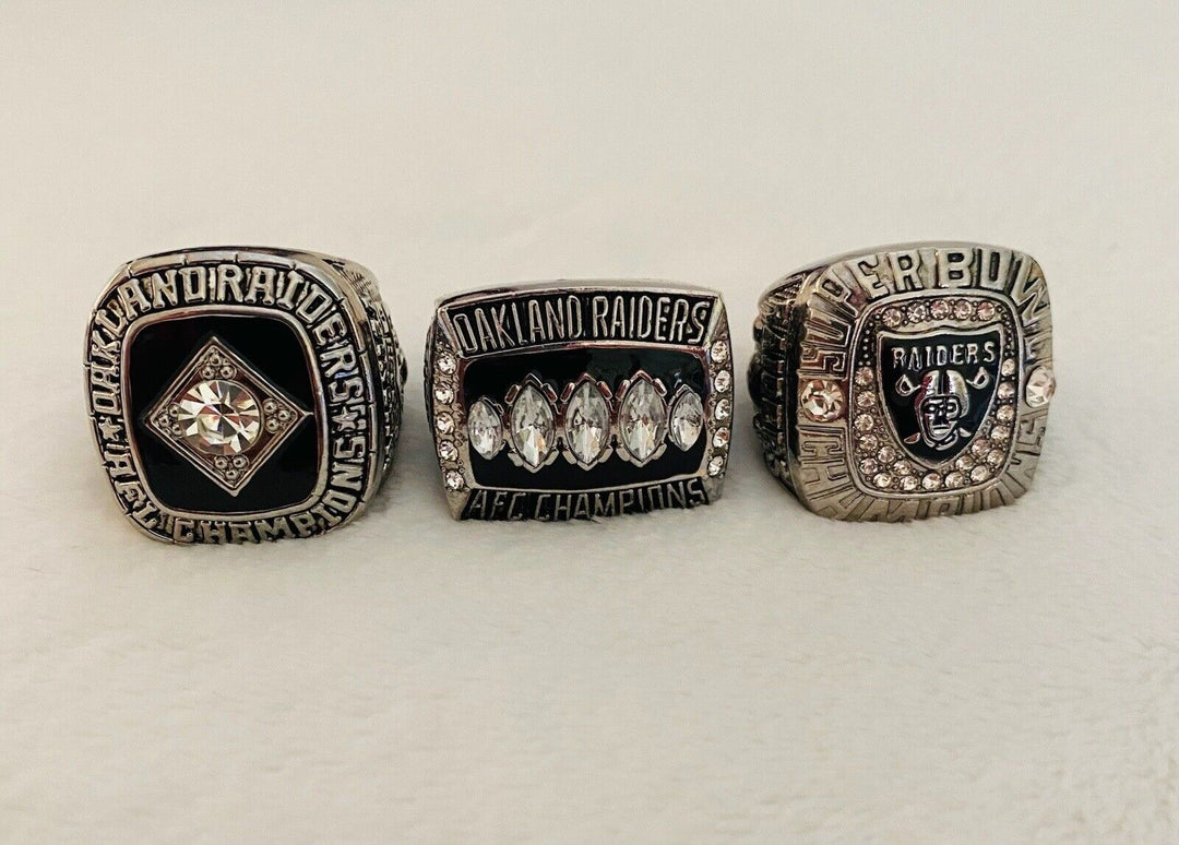 3 PCS Oakland Raiders AFC Championship Ring, US SHIP - EB Sports Champion's Cache