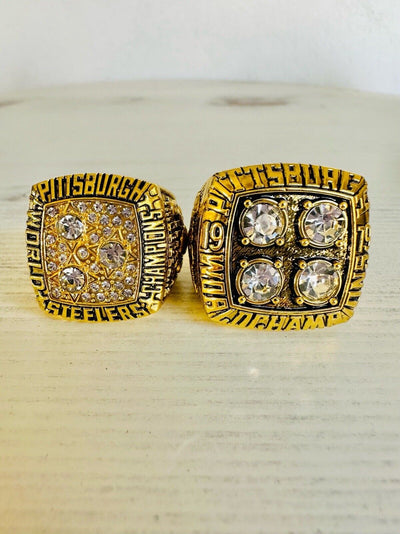 2 PCS Pittsburgh Steelers Ring -Super Bowl Championship SET, US SHIP 1978/79 - EB Sports Champion's Cache