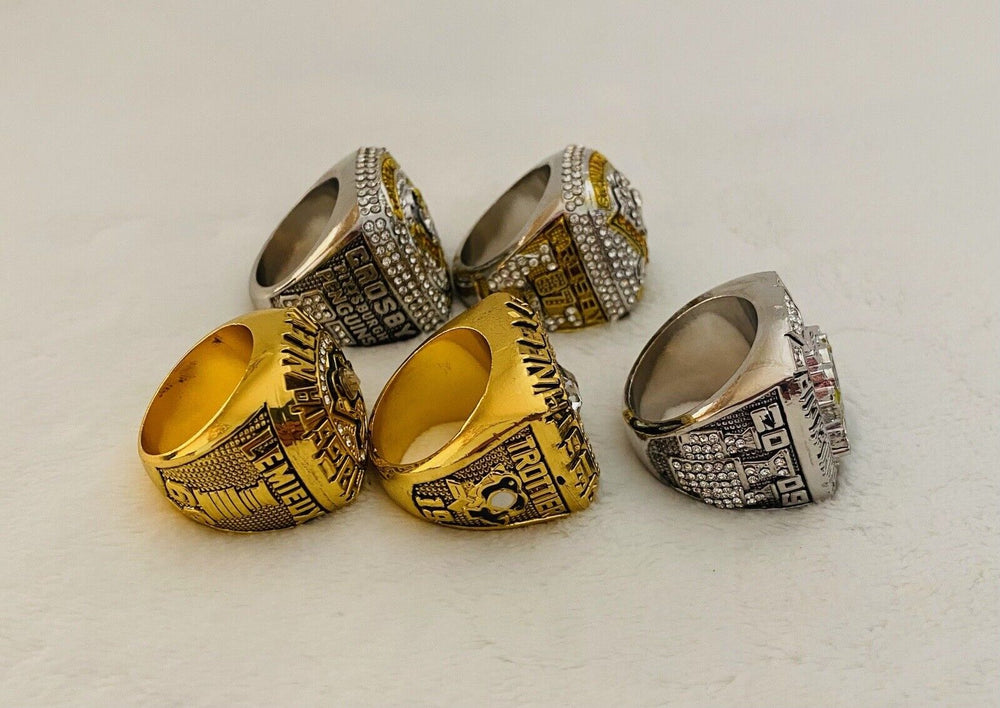 5 PCS Pittsburgh Penguins 18k Complete Championship Ring Set,  SHIP - EB Sports Champion's Cache