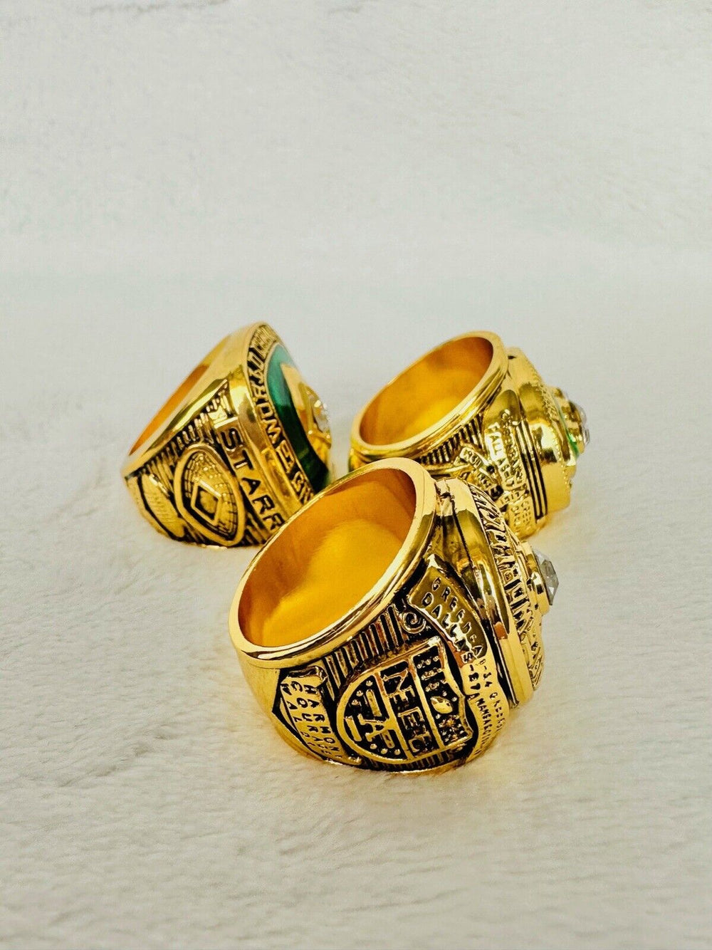 3 PCS Green Bay Packers Championship Ring SET, US SHIP 3 Peat - EB Sports Champion's Cache