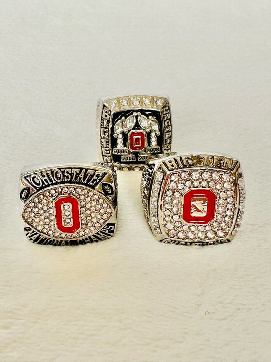 3 PCS Ohio State Big Ten Championship Ring Set W Box, US SHIP - EB Sports Champion's Cache