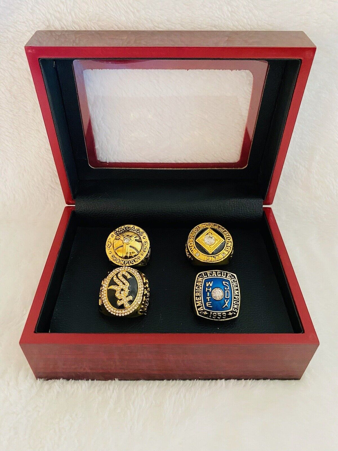 4 PCS Chicago White Sox World Series Ring Complete Set W Box, US SHIP 1906-2005 - EB Sports Champion's Cache