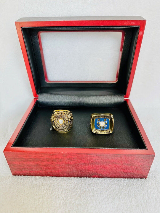 2PCS Baltimore Colts Championship Ring SET W Case US SHIP 1958/2006 - EB Sports Champion's Cache