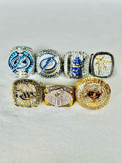 7 PCS Tampa Bay Ultimate Collection Championship Ring SET,  SHIP - EB Sports Champion's Cache