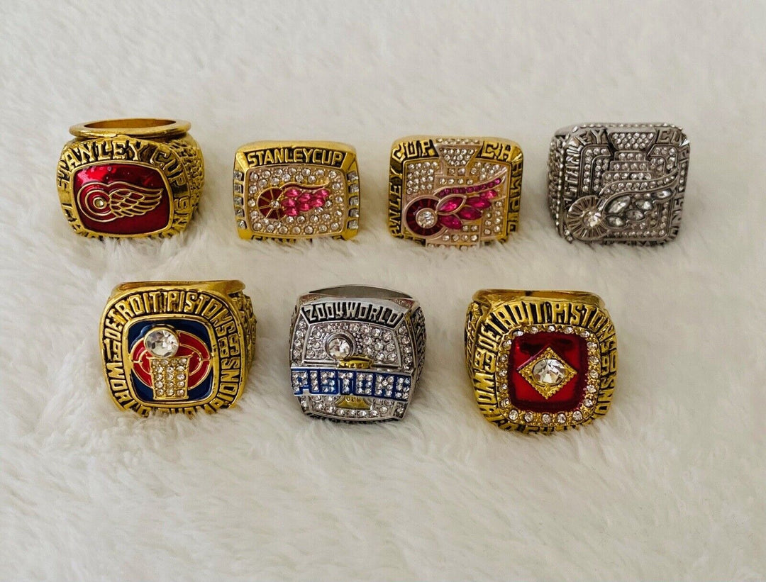 Detroit Ultimate Collection Championship Ring SET ,  Pistons/red Wings - EB Sports Champion's Cache