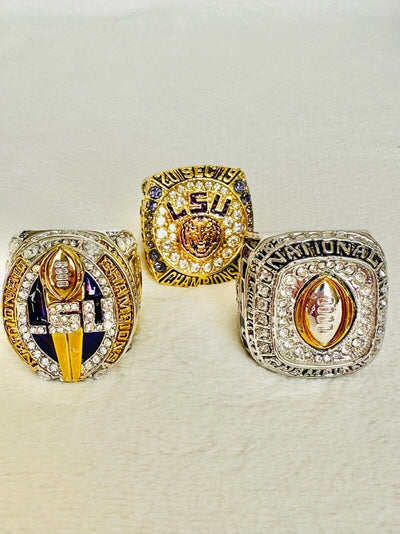 3 PCS LSU Tigers National Championship Ring, US SHIP 2019/20 - EB Sports Champion's Cache