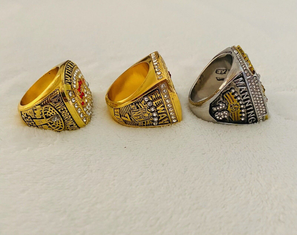 3 PCS Denver Broncos Championship Ring Set,  SHIP - EB Sports Champion's Cache