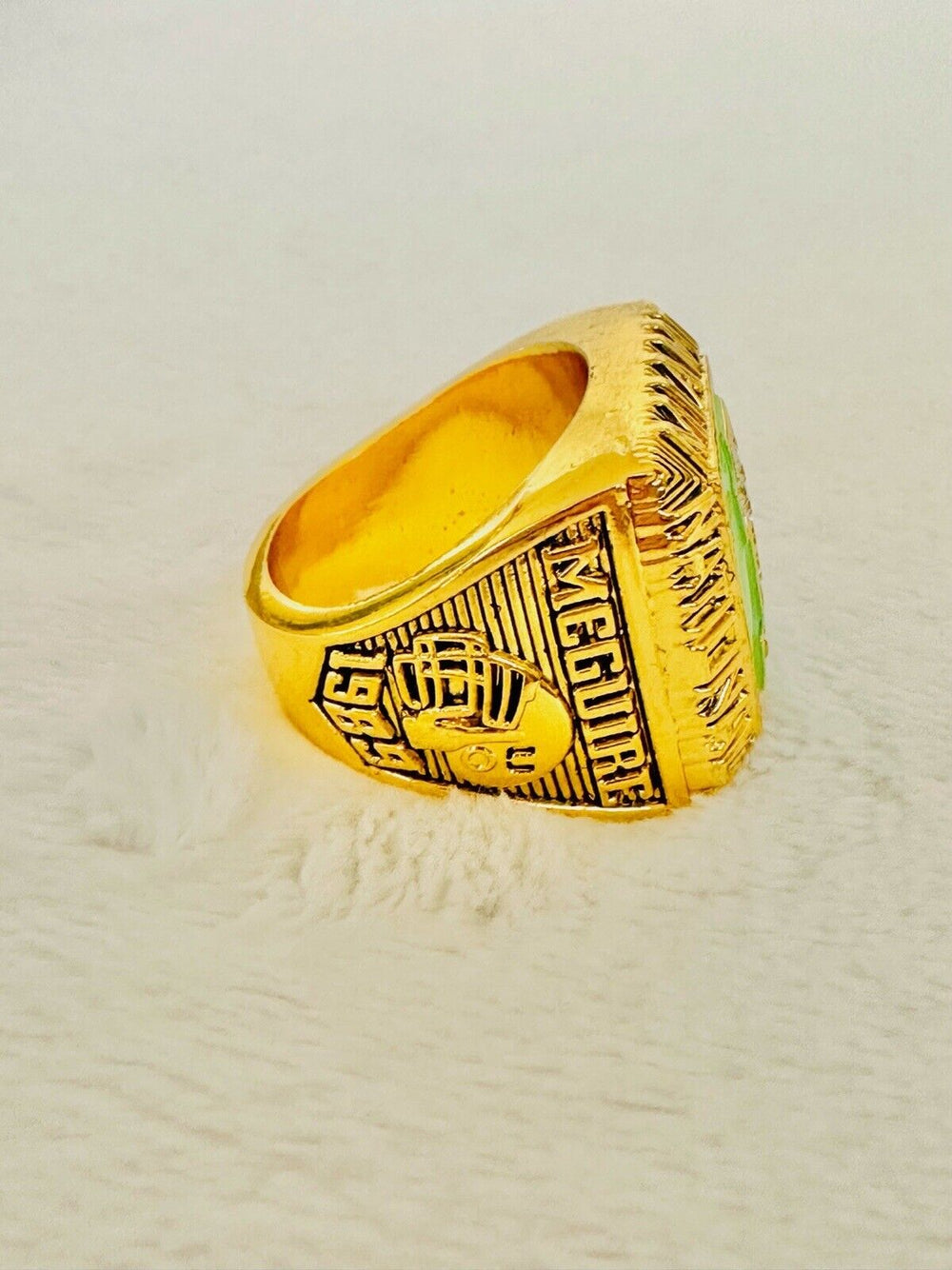 1989 Miami Hurricanes NCAA 18k GP Brass Championship Ring, US SHIP - EB Sports Champion's Cache