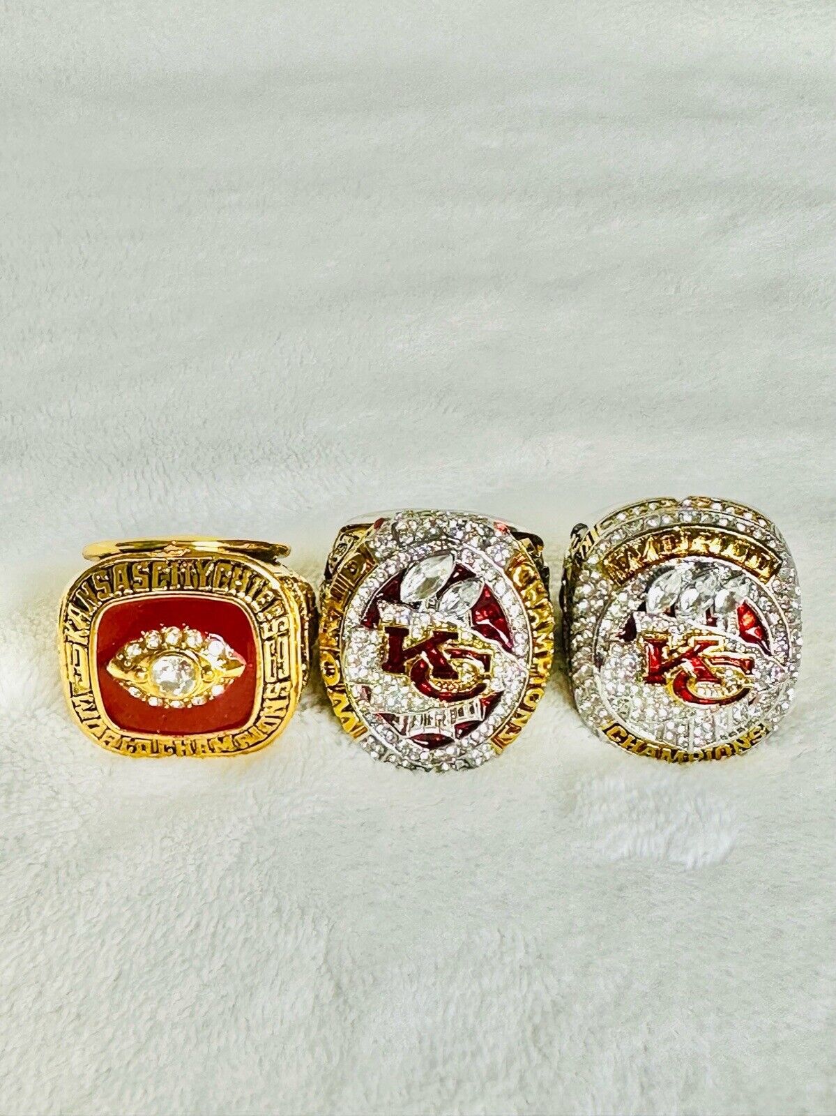 3 PCS Chiefs Ring Kansas City Chiefs Complete Championship Ring Set, US SHIP - EB Sports Champion's Cache