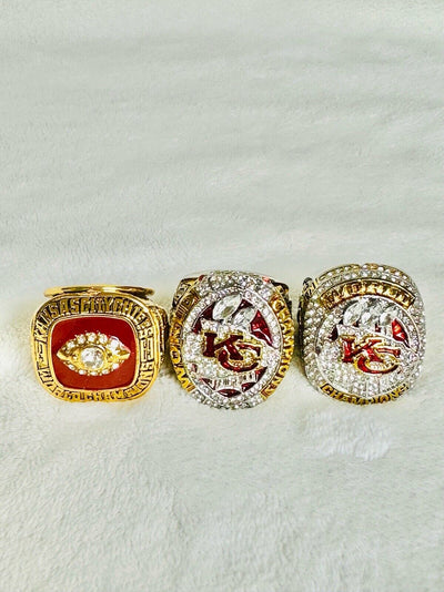 3 PCS Chiefs Ring Kansas City Chiefs Complete Championship Ring Set, US SHIP - EB Sports Champion's Cache