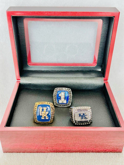 3 PCS Kentucky Wildcats 18k Brass Championship Ring W Box, US SHIP 1996/98 2012 - EB Sports Champion's Cache