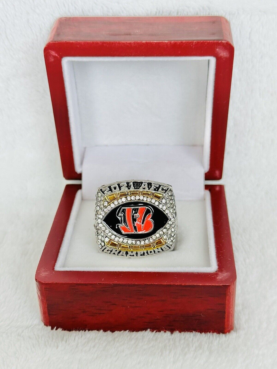 2021 Cincinnati Bengals AFC Championship Ring W Box, Burrow US SHIP - EB Sports Champion's Cache