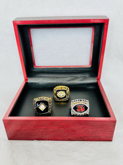 3 PCS Cincinnati Bengals Championship Ring SET W Case, US SHIP. 1981/88/2021 - EB Sports Champion's Cache