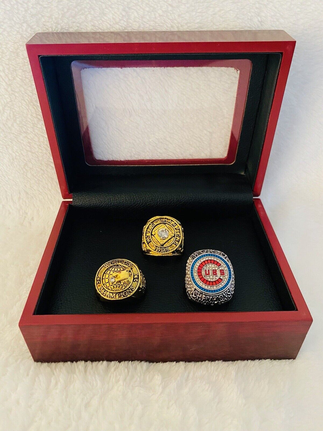 3 PCS Chicago Cubs World Series Ring Set W Box,  SHIP 1907/08/2016 - EB Sports Champion's Cache