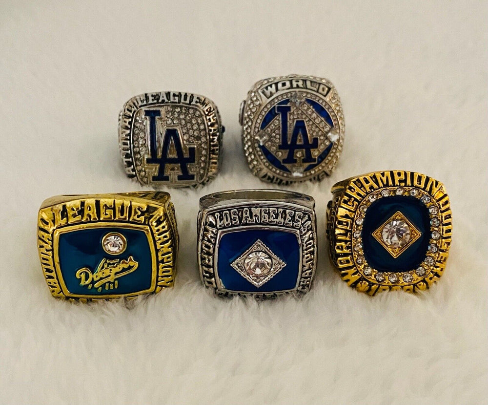 5 LA Dodgers Championship Ring Set W Box,  SHIP - EB Sports Champion's Cache