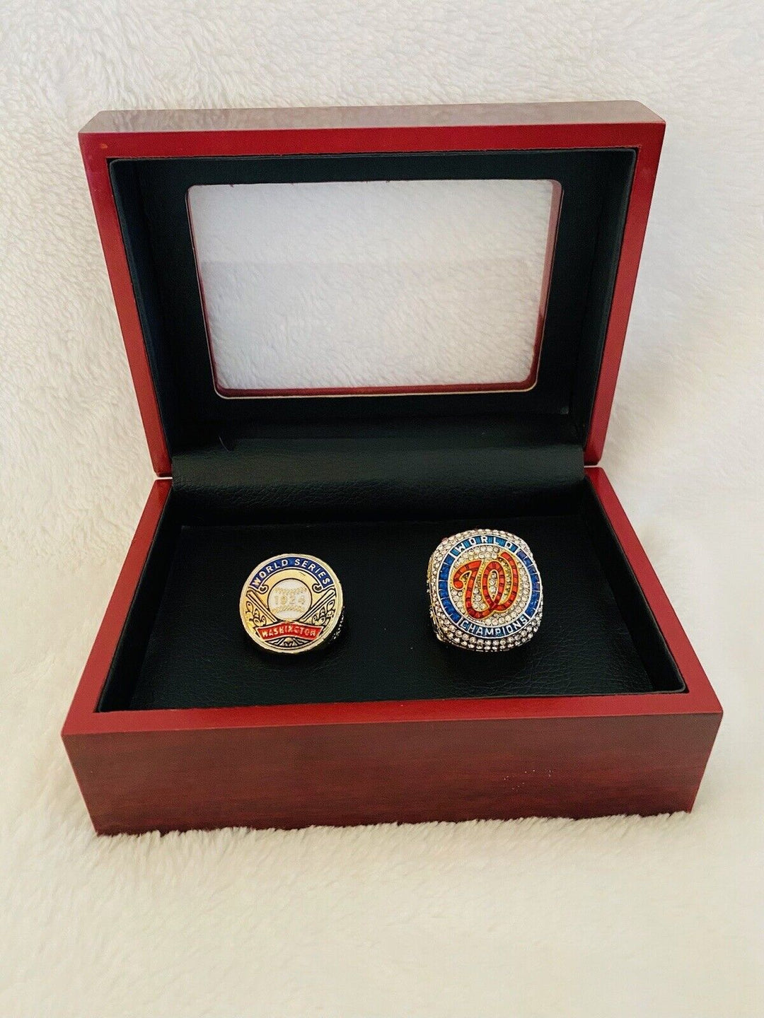 2 PCS Washington Nationals World Series Championship Ring SET W Box,  SHIP - EB Sports Champion's Cache