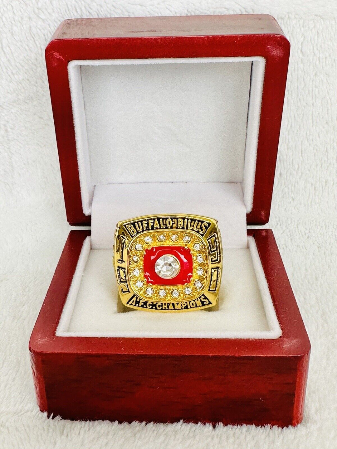 1990 Buffalo Bills AFC Championship Ring W Box Replica, Kelly, US SHIP - EB Sports Champion's Cache