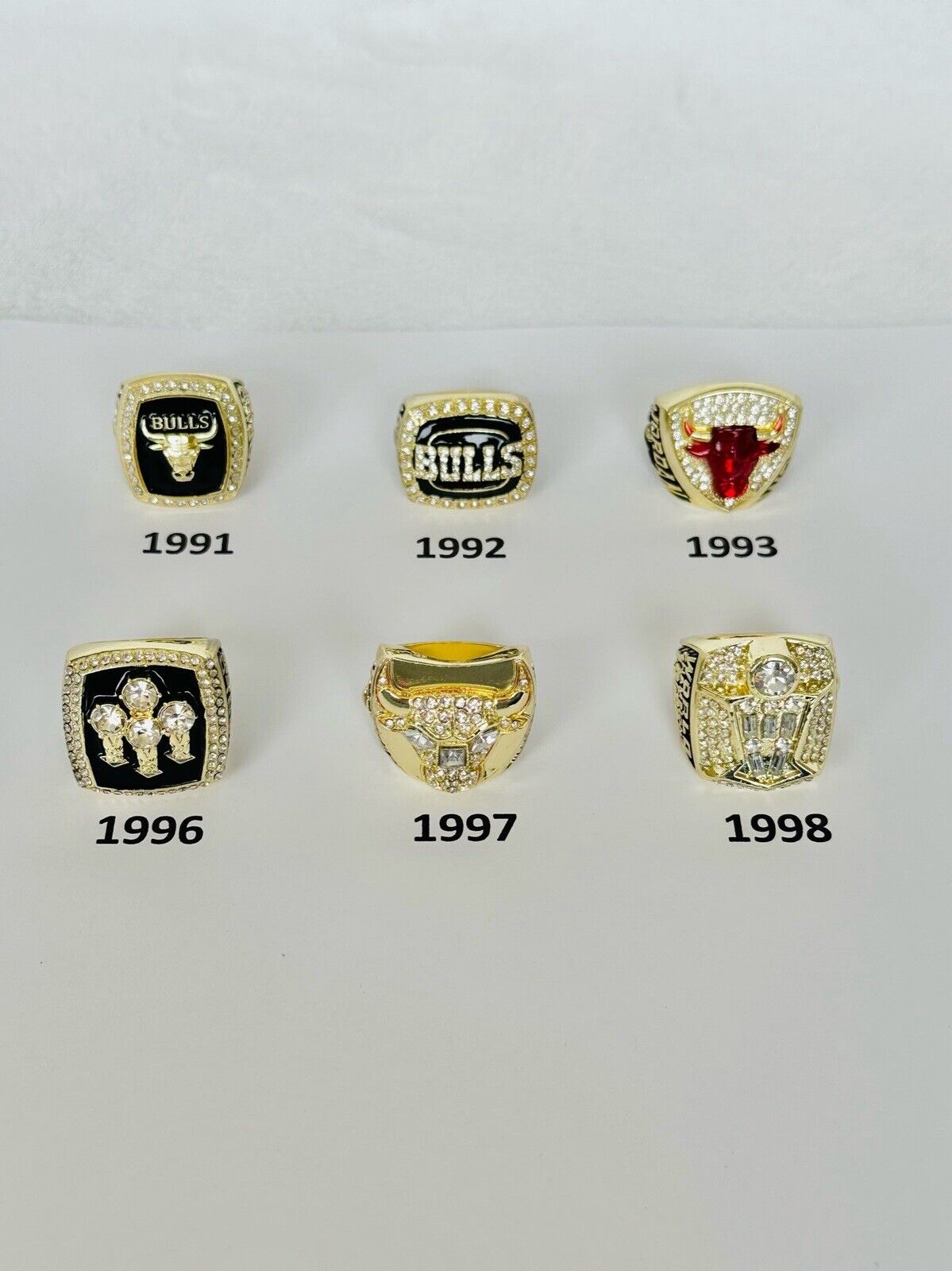 6 Chicago Bulls Michael Jordan NBA championship ring set replica - MVP Ring