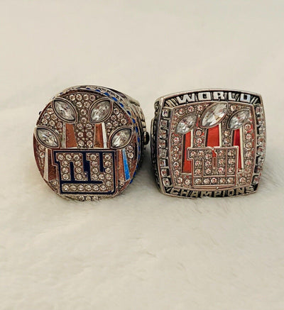 2 PCS New York Giants Super Bowl Ring SET, US SHIP. 2007/2011 - EB Sports Champion's Cache