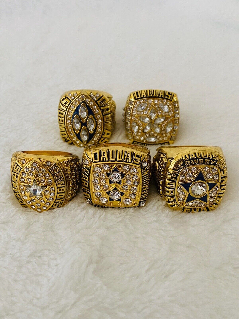 5 PCS Dallas Cowboys Championship Complete Ring SET W Case, US SHIP - EB Sports Champion's Cache