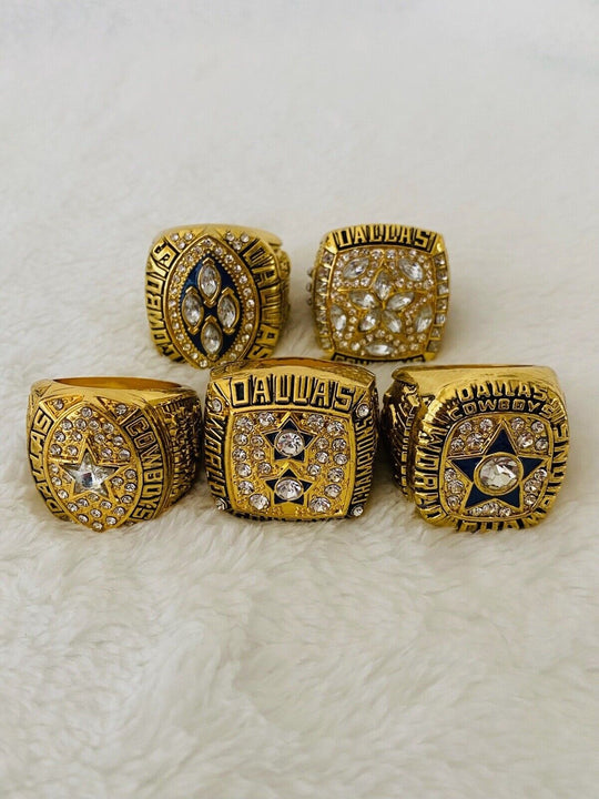 5 PCS Dallas Cowboys Championship Complete Ring SET W Case, US SHIP - EB Sports Champion's Cache