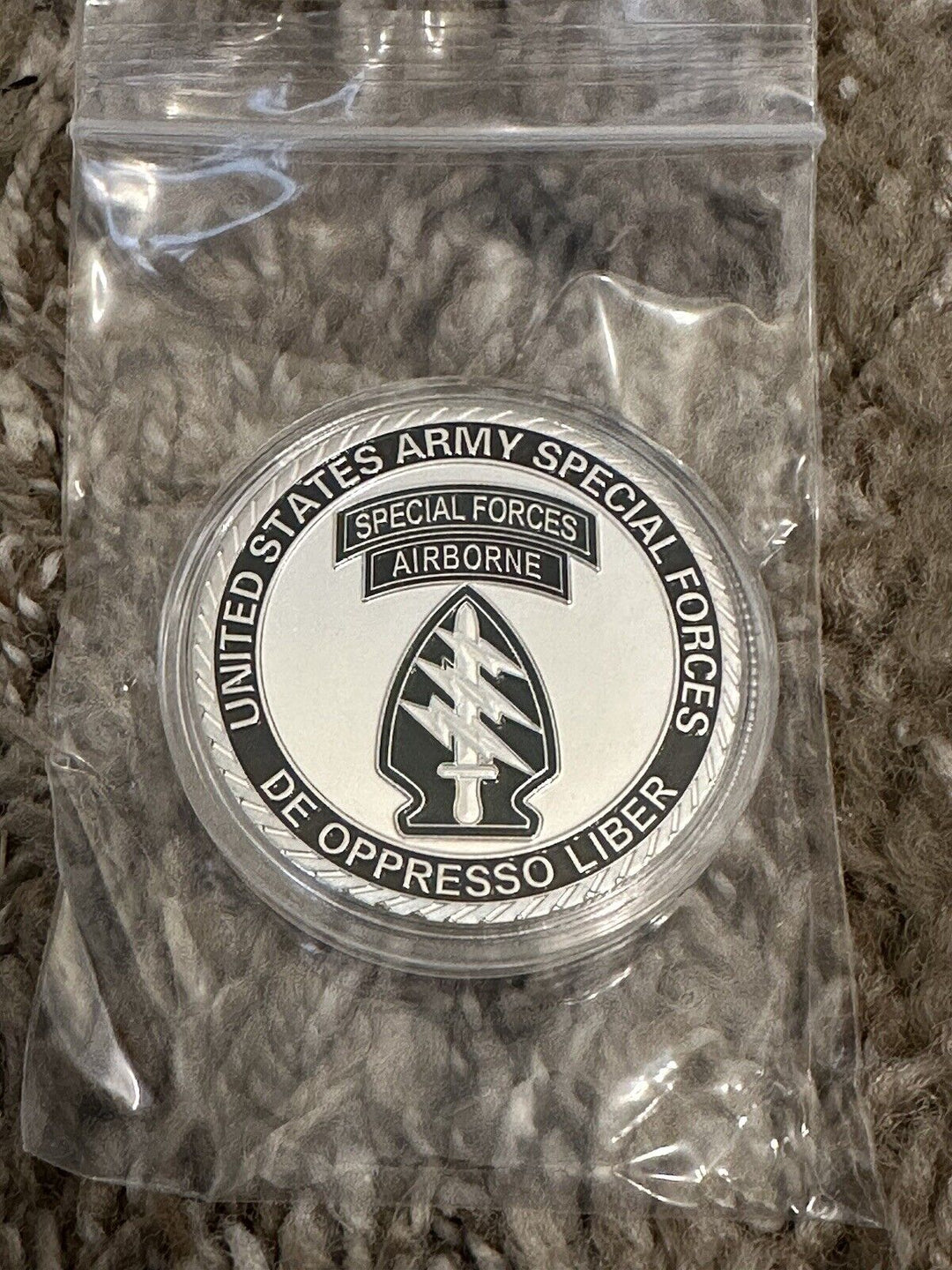 Army Special Forces De Oppresso Liber Airborne 1 oz Silver Challenge Coin - EB Sports Champion's Cache