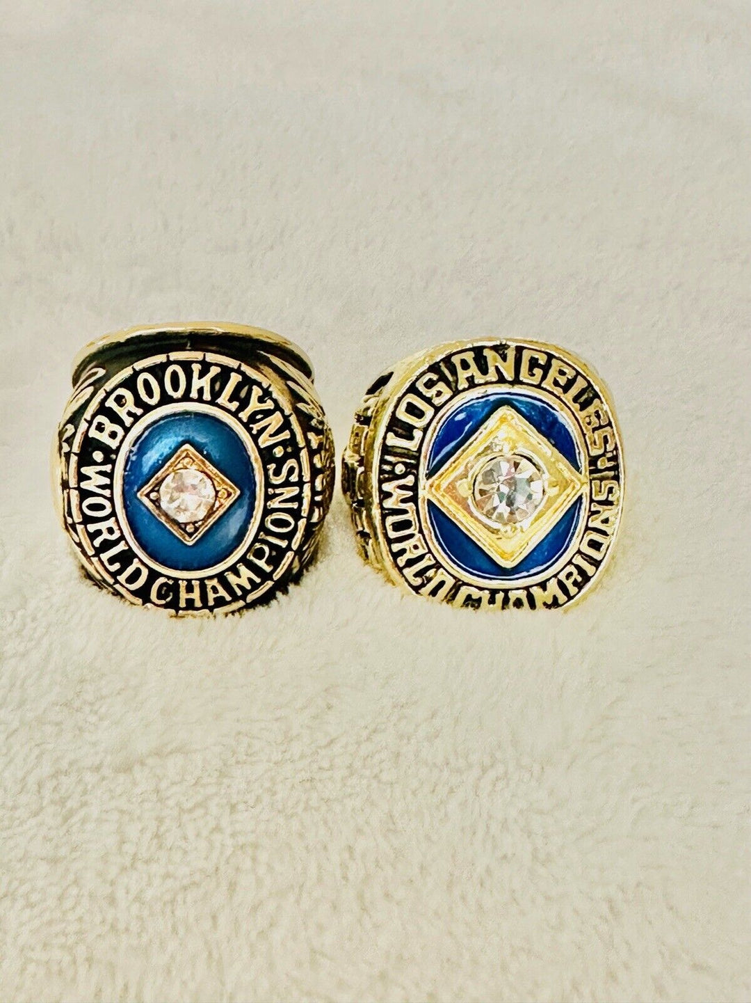 2 PCS LA Dodgers Championship Ring Set W Box,  SHIP. 1955 And 1959 - EB Sports Champion's Cache