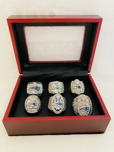 6 PCS New England Patriots Championship Ring Complete Set W Box, US SHIP - EB Sports Champion's Cache