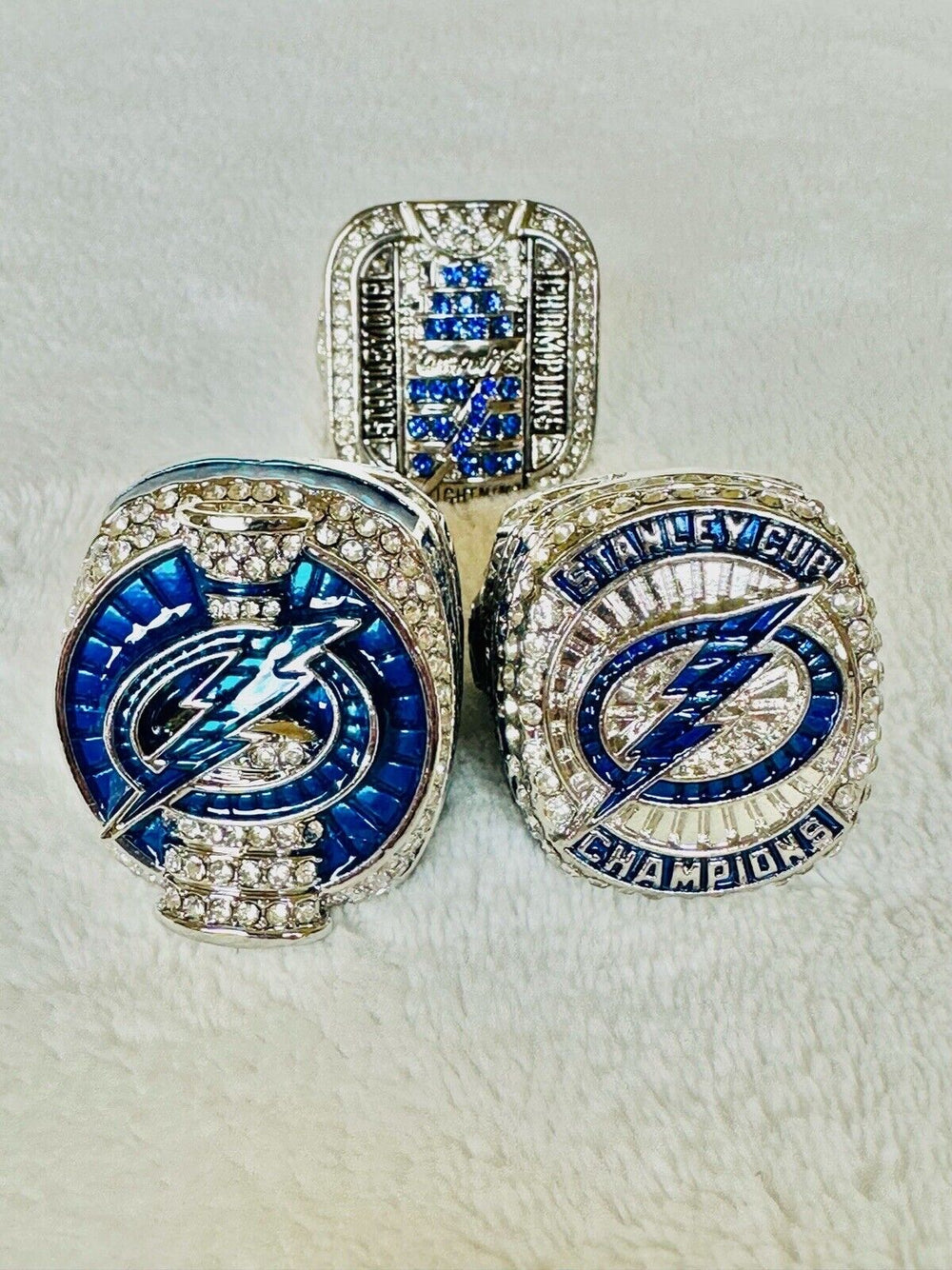 3 PCS Tampa Bay Lightning Championship Ring SET W Box,  SHIP 2004/20/21 - EB Sports Champion's Cache