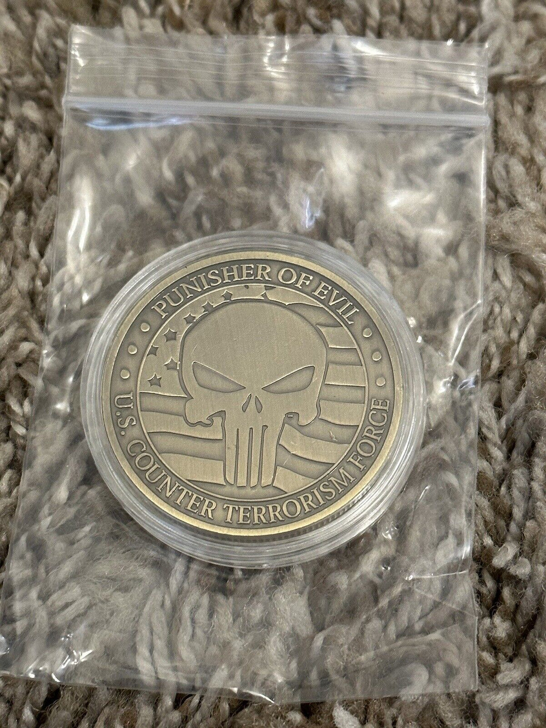 U.S Counter Terrorism Force Souvenir Silver Plated Coin Skull Punisher Of Evil - EB Sports Champion's Cache