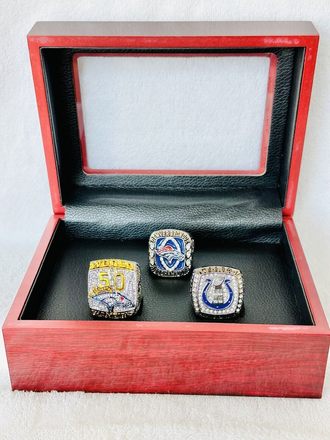 Peyton Manning Ultimate Championship Ring Set W Box, US SHIP - EB Sports Champion's Cache