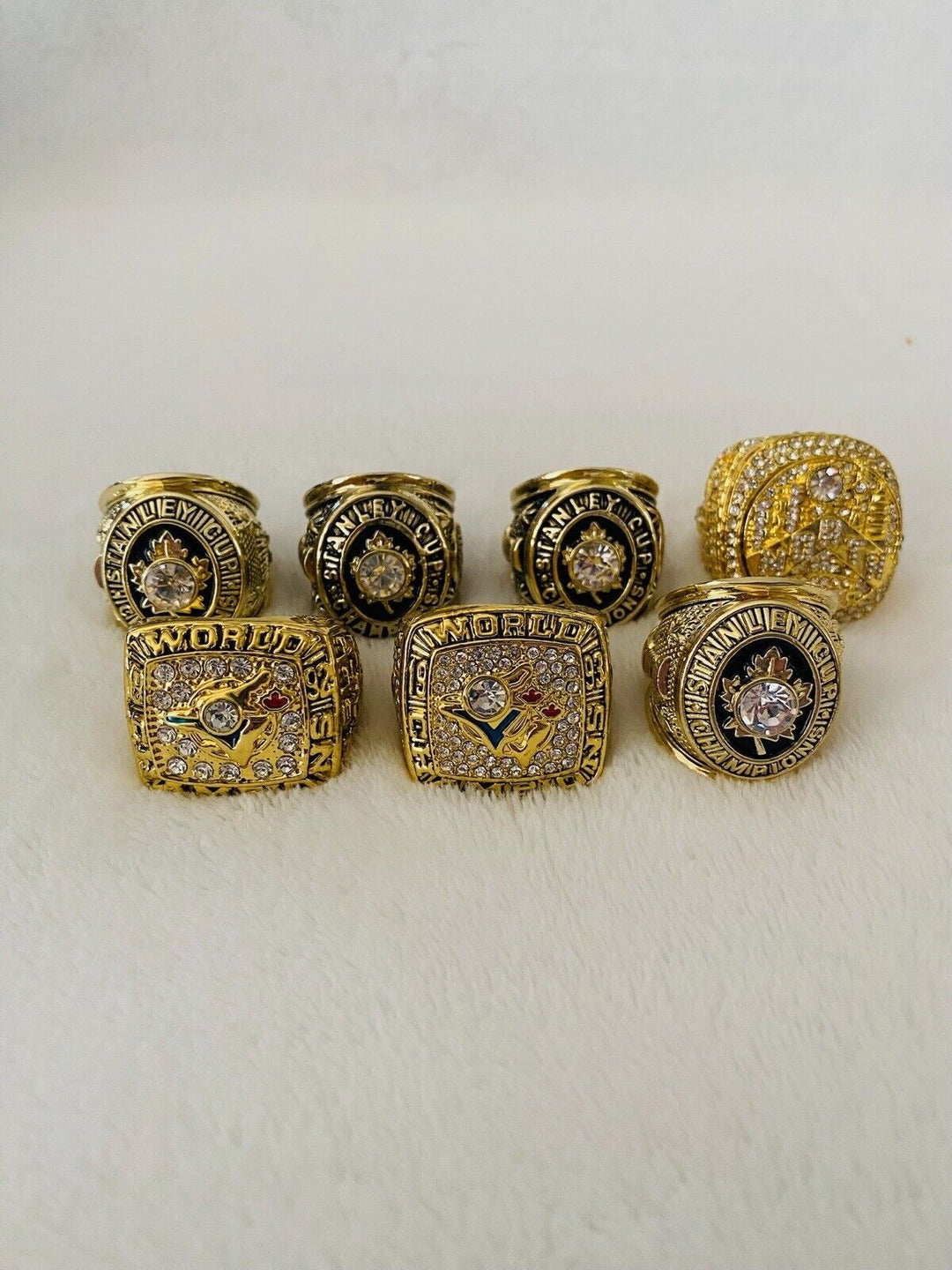 7 PCS Toronto Ultimate Championship Ring Set W Box,  SHIP NBA NHL MLB - EB Sports Champion's Cache