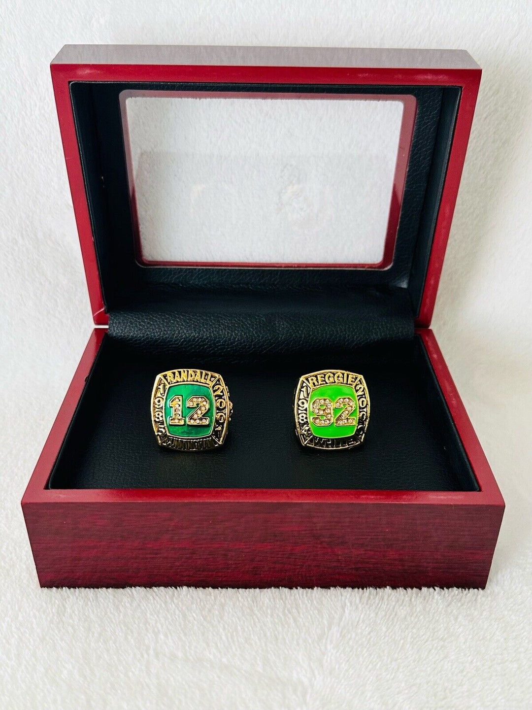 2 PCS Philadelphia Eagles Reggie White / Cunningham HOF Ring W Box, USA Seller - EB Sports Champion's Cache