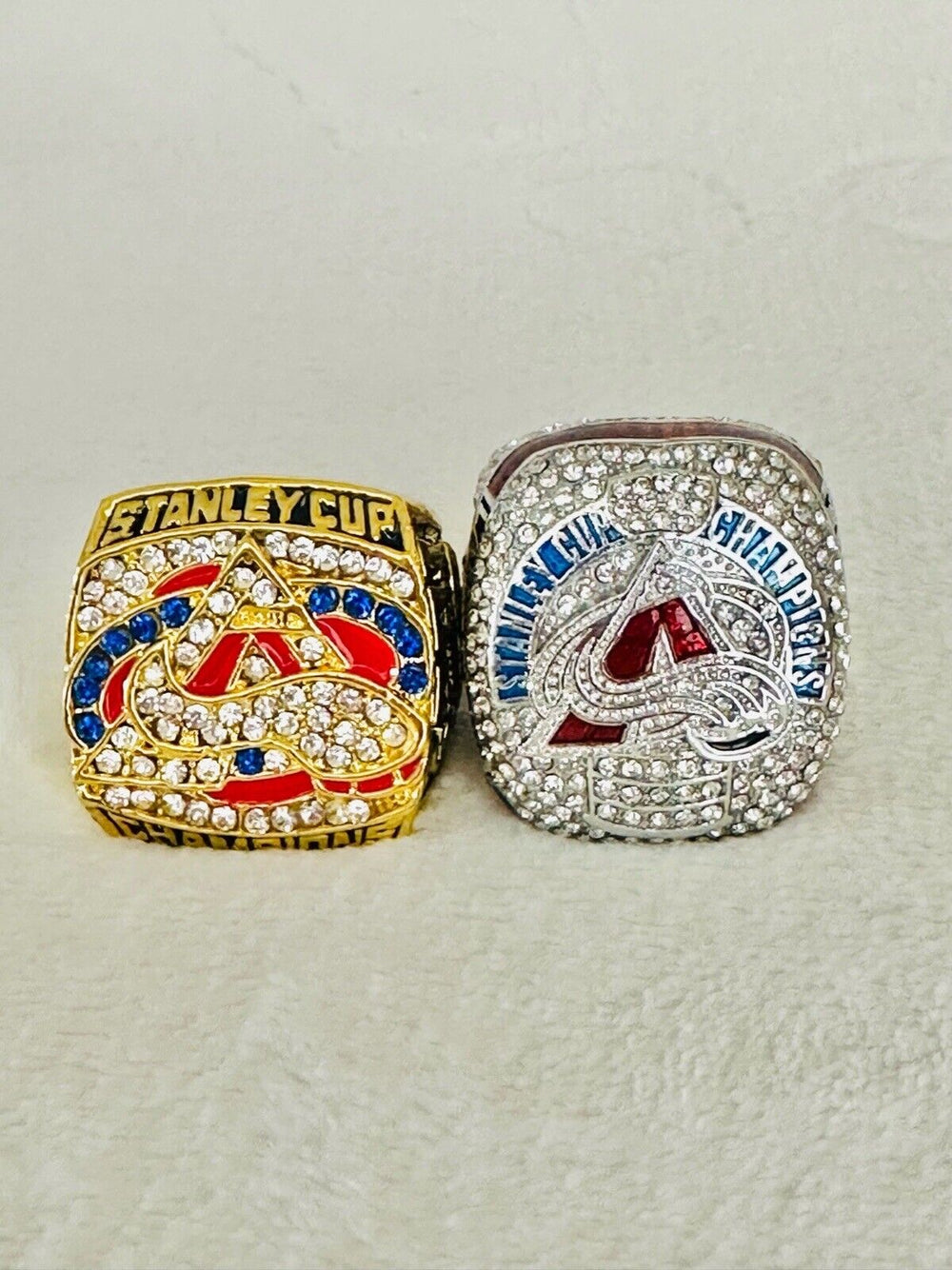 2 Colorado Avalanche Stanley Cup Championship ring Set W Box, US SHIP 2001/2022 - EB Sports Champion's Cache