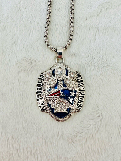 2016 New England Patriots Championship Pendant Silver Necklace, US SHIP - EB Sports Champion's Cache