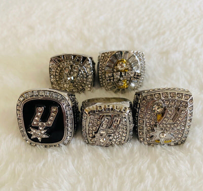 5 PCS San Antonio Spurs Championship Complete Ring Set,  SHIP - EB Sports Champion's Cache