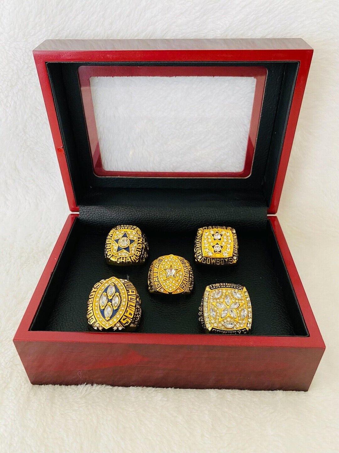 5 PCS Dallas Cowboys Championship Complete Ring SET W Case, US SHIP - EB Sports Champion's Cache